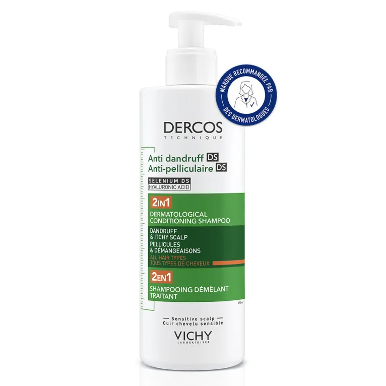 VICHY DERCOS SHAMPOOING 2 EN 1 DÉMÈLANT ANTI PELLICULAIRE 400ML