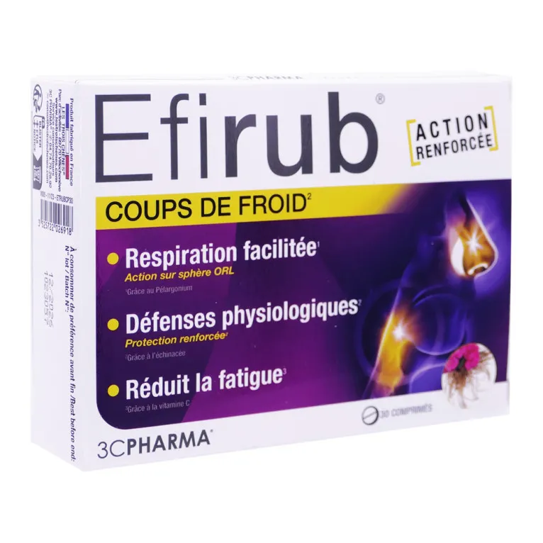 3C PHARMA EFIRUB COUP DE FROID 30 COMPRIMÉS
