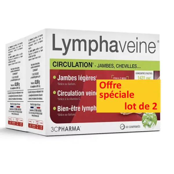 3C PHARMA LYMPHAVEINE LOT DE 2X60 COMPRIMES