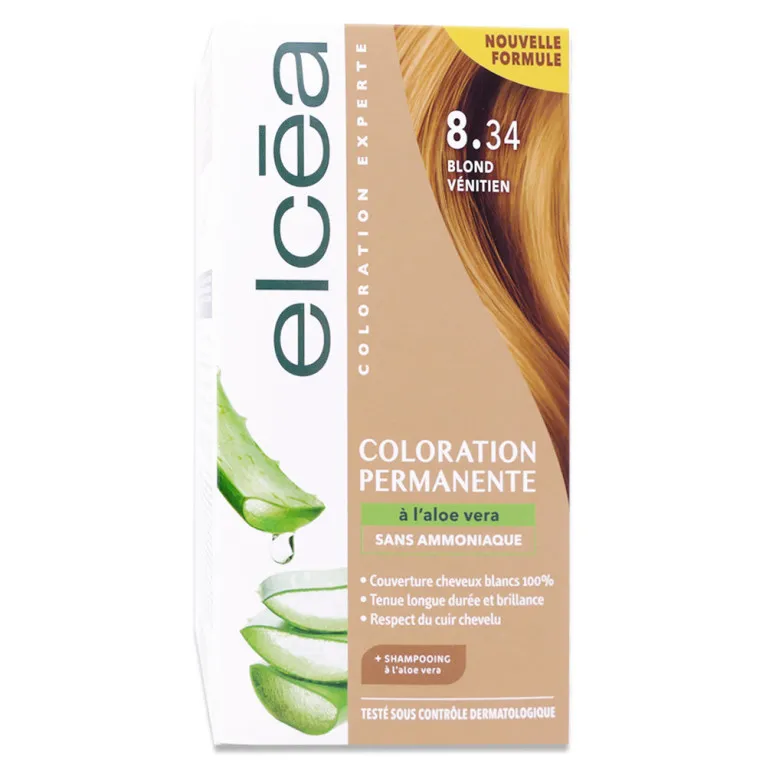 ELCEA COLORATION PERMANENTE ALOE VERA BLOND VÉNITIEN N°8.34
