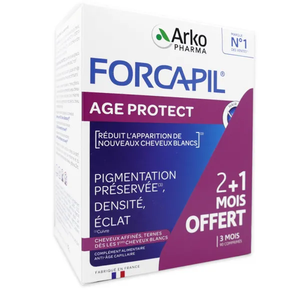 ARKOPHARMA FORCAPIL AGE PROTECT 2+1 MOIS OFFERT 90 COMPRIMÉS