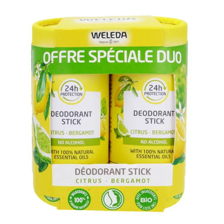 WELEDA BIO DÉODORANT STICK CITRUS BERGAMOT 2X50G