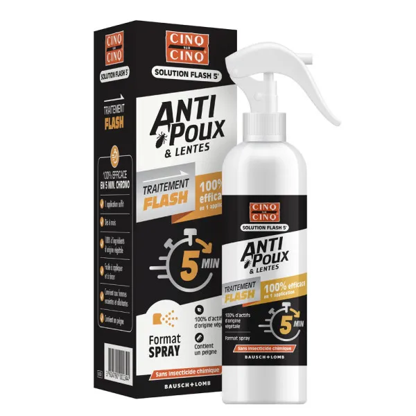 CINQ SUR CINQ ANTI POUX & LENTES TRAITEMENT FLASH 5MN 150ML