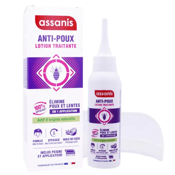 ASSANIS ANTI POUX LOITION TRAITANTE 100ML + PEIGNE