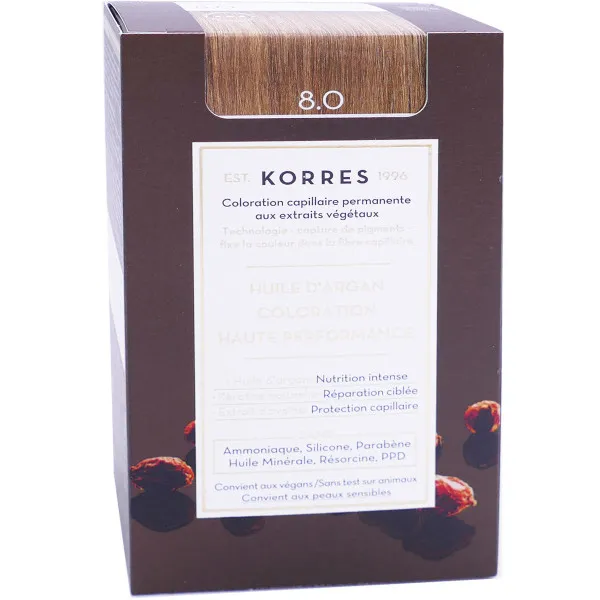 KORRES COLORATION HUILE D'ARGAN 8.0 LIGHT BLONDE