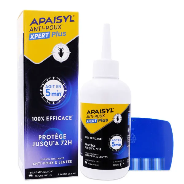 APAISYL XPERT PLUS ANTI POUX LOTION 200ML + PEIGNE