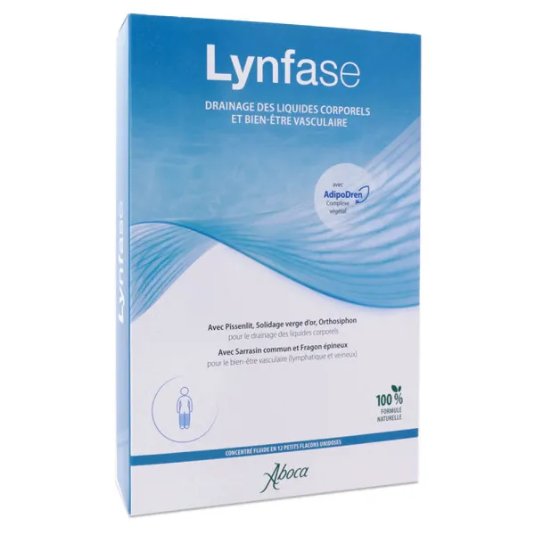 ABOCA LYNFASE BIEN-ETRE VASCULAIRE ET DRAINAGE DE LIQUIDE CORPORELS 12 FLACONS