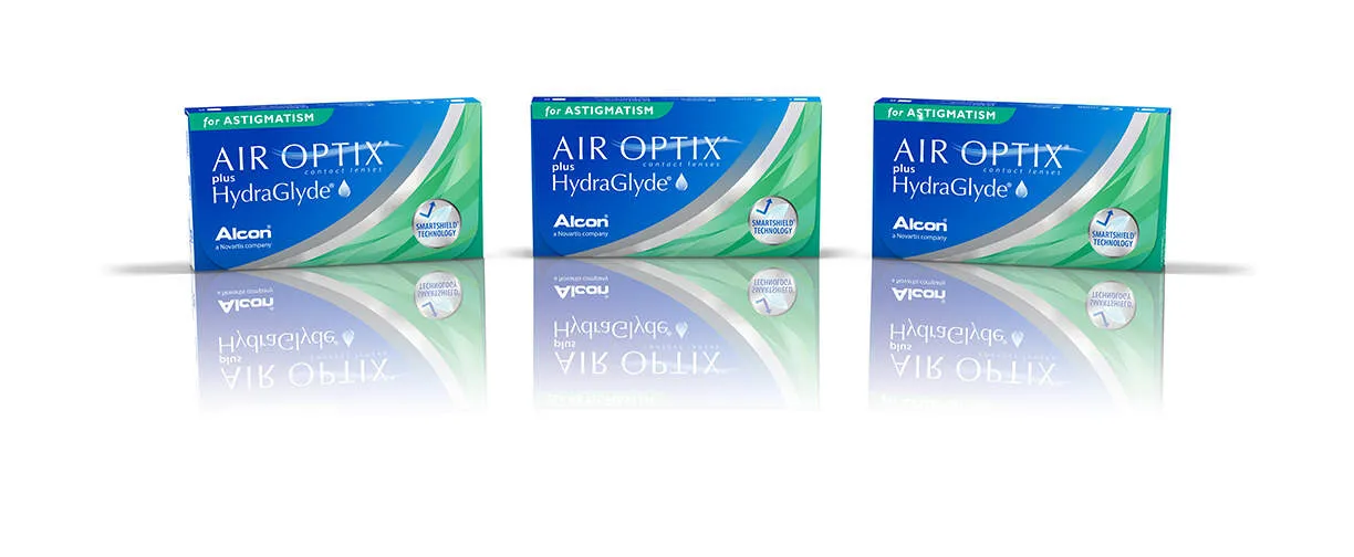 Air Optix Plus Hydraglyde pour ASTIGMATISME Lentilles Mensuelles  Boite de 6 Lentilles