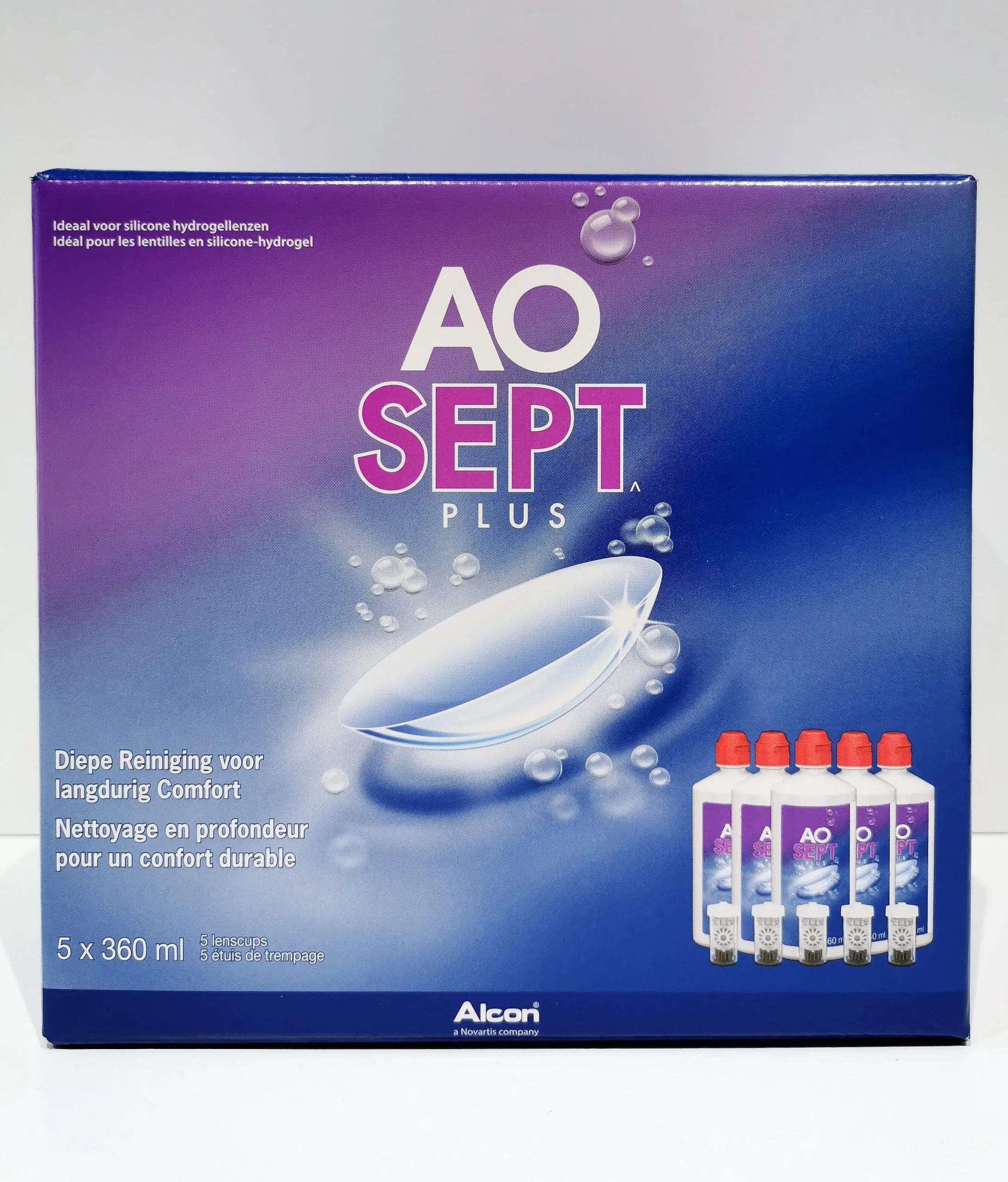 AO Sept Plus Pack 5x360 mL du laboratoire Alcon