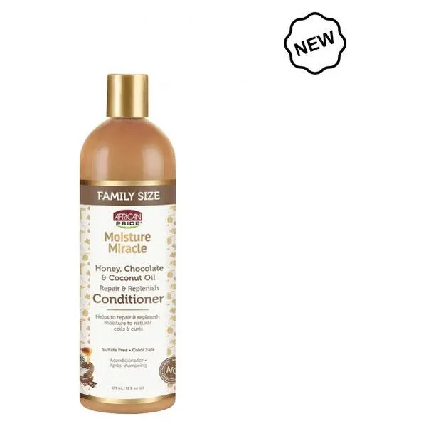 African Pride Moisture Miracle Honey Chocolate & Coconut Oil Conditioner 16 Oz