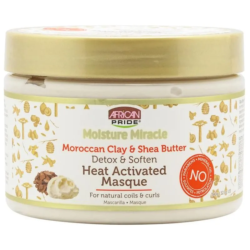 African Pride Moroccan Clay & Shea Butter Heat Activated Masque 340g
