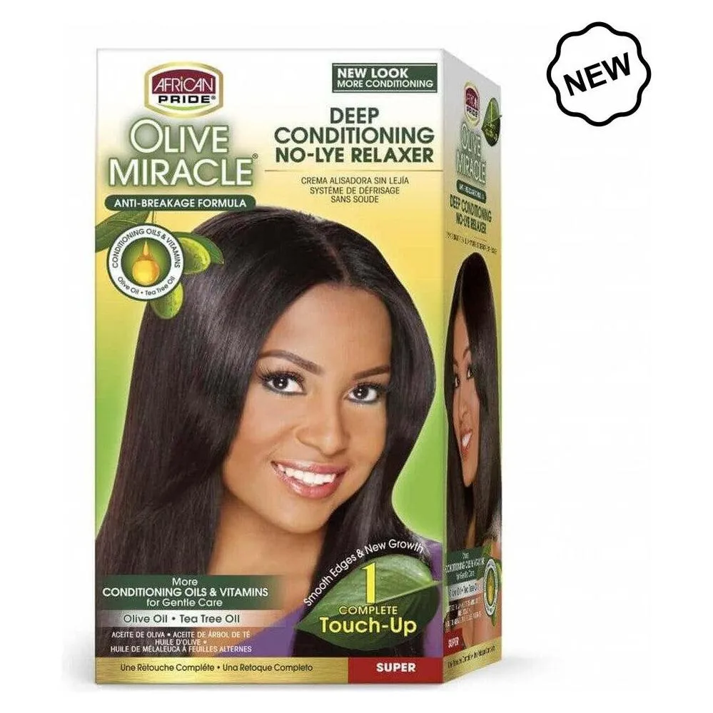 African Pride Olive Miracle Deep Conditioning No-Lye Relaxer Super 1 Touch-Up Kit