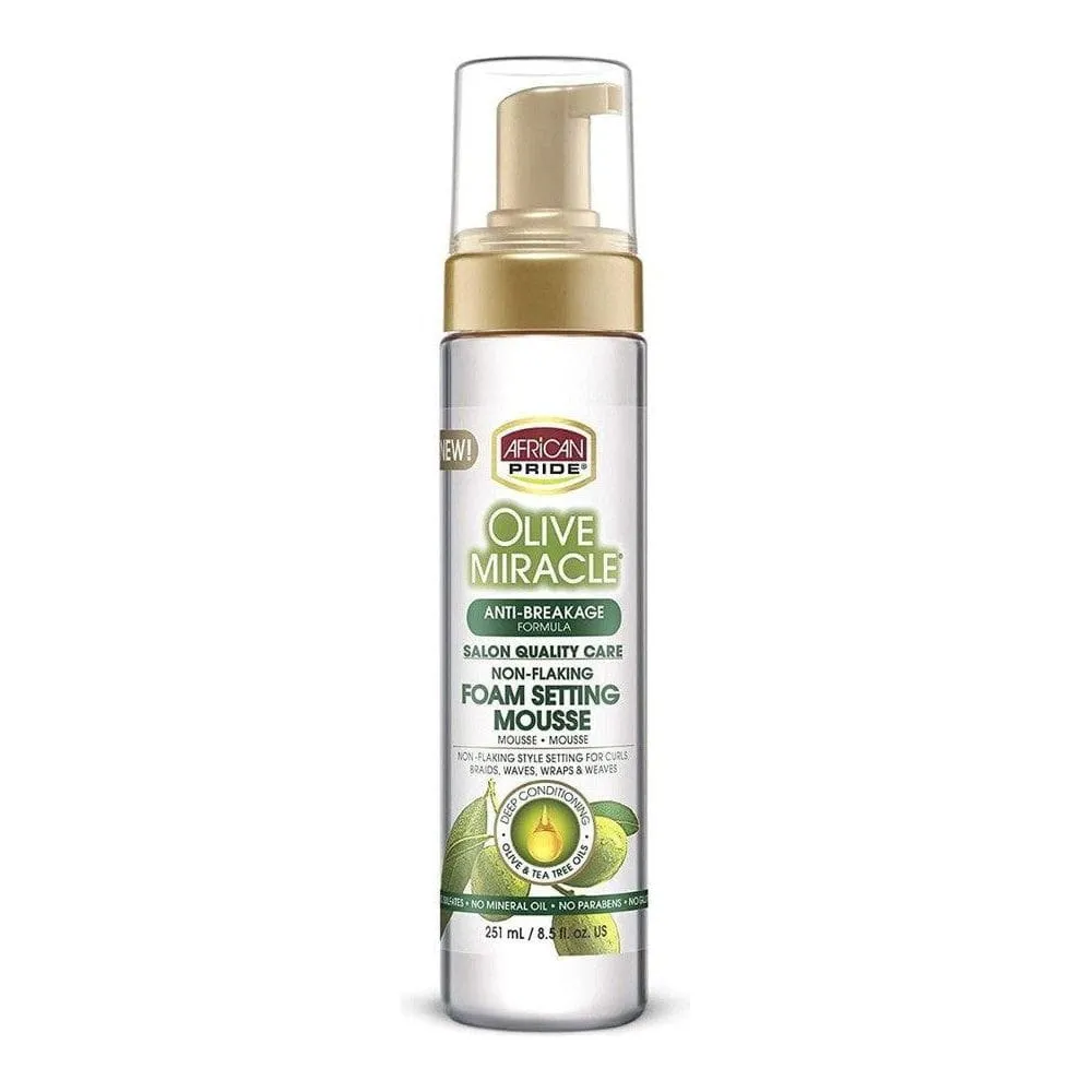African Pride Olive Miracle Foam Setting Mousse 8.5oz