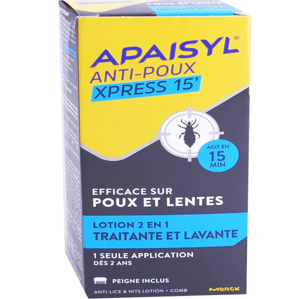 APAISYL ANTI POUX XPRESS15 100 ML + PEIGNE INCLUS