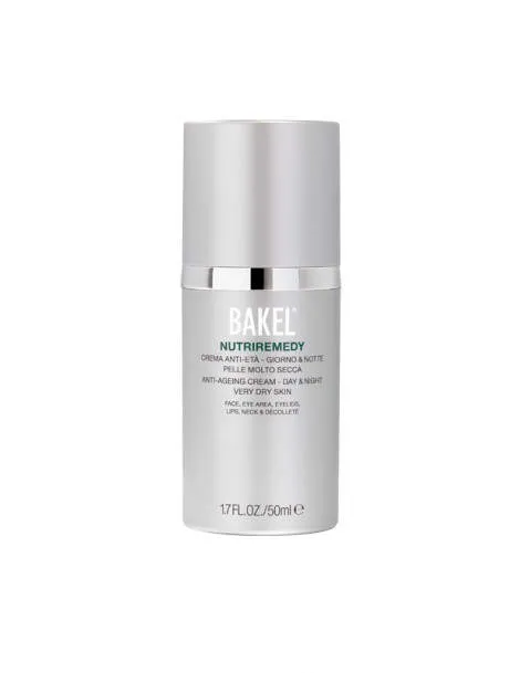 Bakel Nutri-Remedi, crème anti-âge globale pour peaux sèches à très sèches (visage, yeux, paupières, lèvres, cou et décolléte), 50 ml