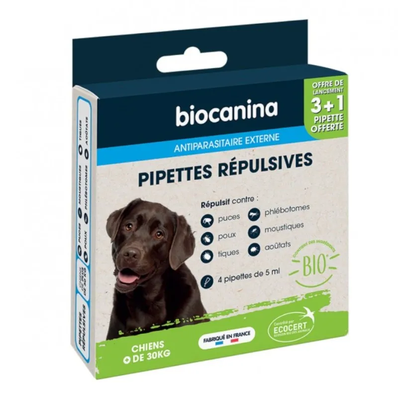 Biocanina Pipettes Répulsives Chien +30 kg 4 Pipettes