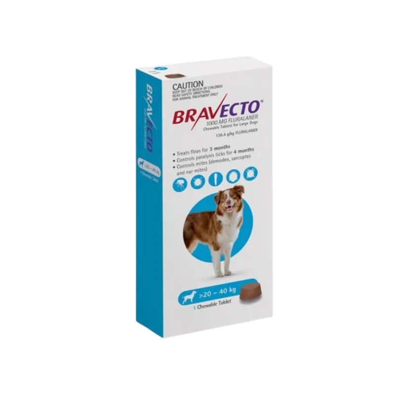 Bravecto Chien 20-40 kg 1 comprimé