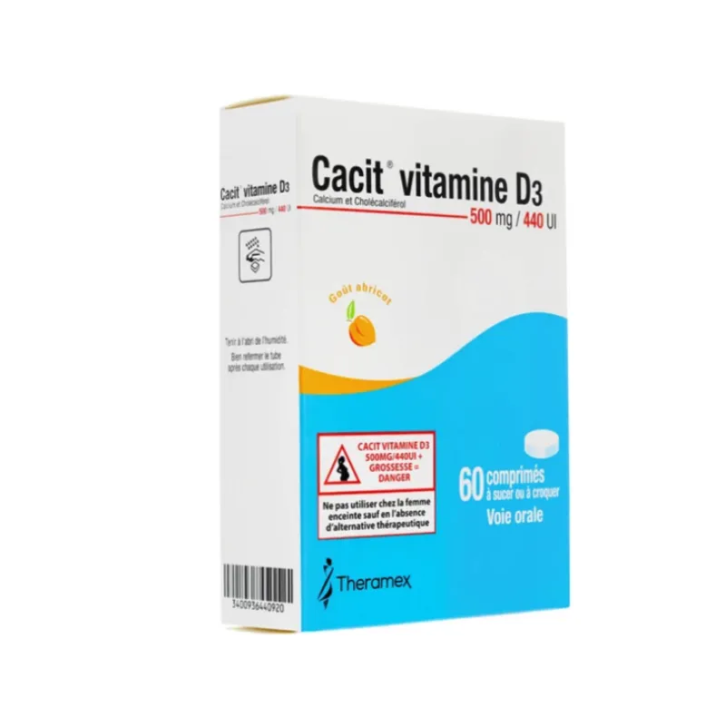 Cacit Vitamine D3 500mg/440UI 60 comprimés