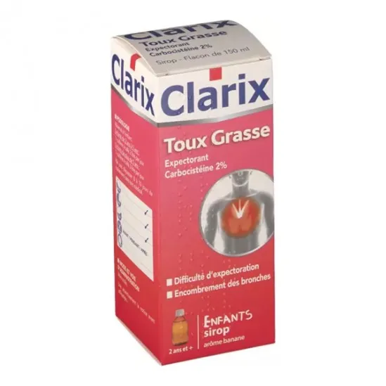 Cooper Clarix carbocistéine 2% toux grasses enfants 150ml