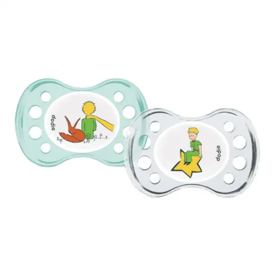 Dodie 2 sucettes anatomiques Le Petit Prince et Renard 0-6 mois