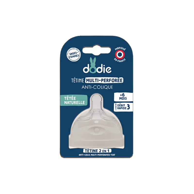 Dodie Tétine Multi-Perforée Anti-Colique Débit Rapide 6 Mois et +