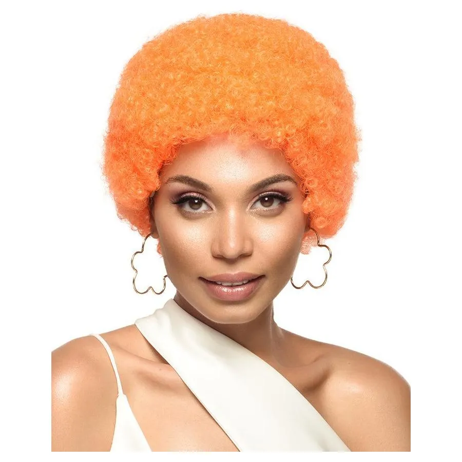 Afro Medium Synthetic Hair Wig, Synthetic Hair Wig, Afrowig, Color:Orange