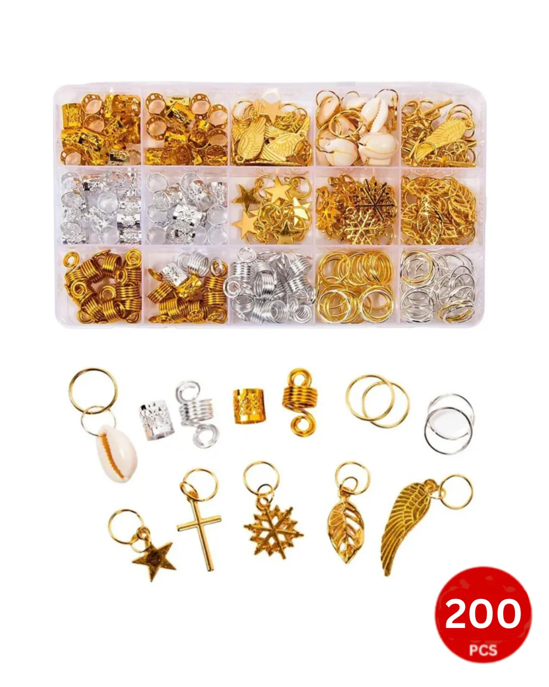 Dreamfix 200pcs Braiding Hair Rings 12 Style