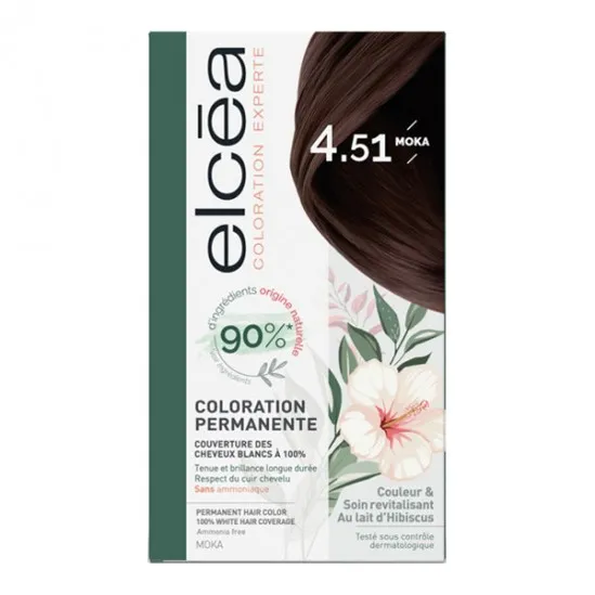 Elcéa Coloration experte permanente kit moka 4.51