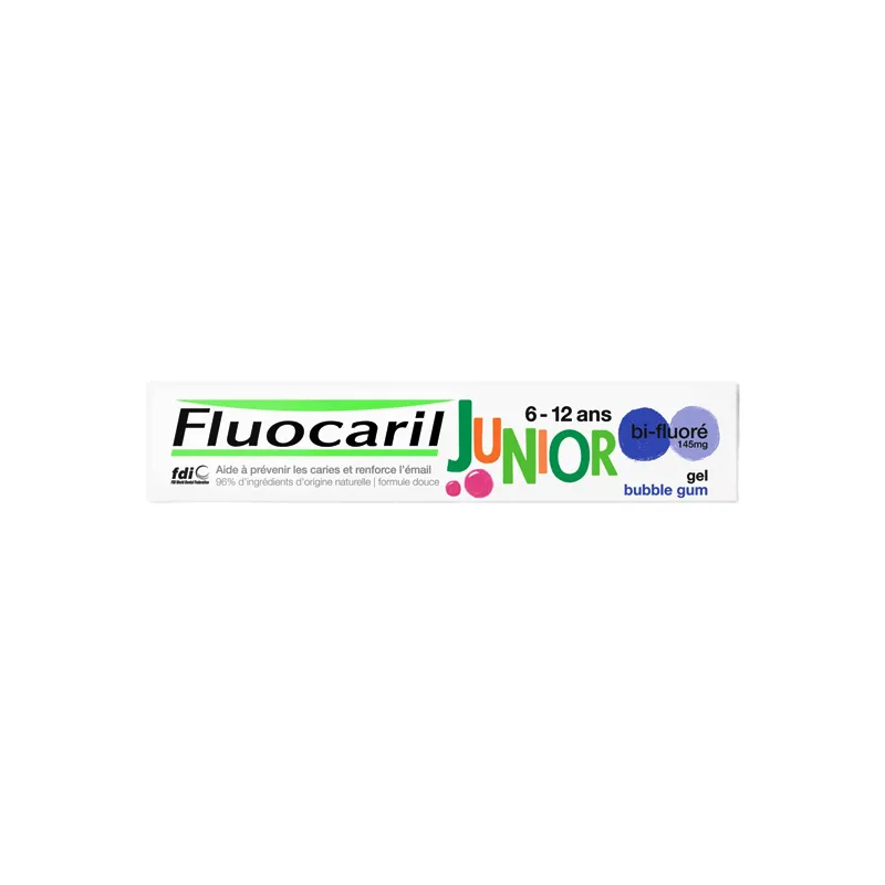 Fluocaril dentifrice junior gel bubble gum 145mg 75ml