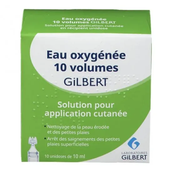 Gilbert Eau oxygénée 10 volumes 10 unidoses de 10ml