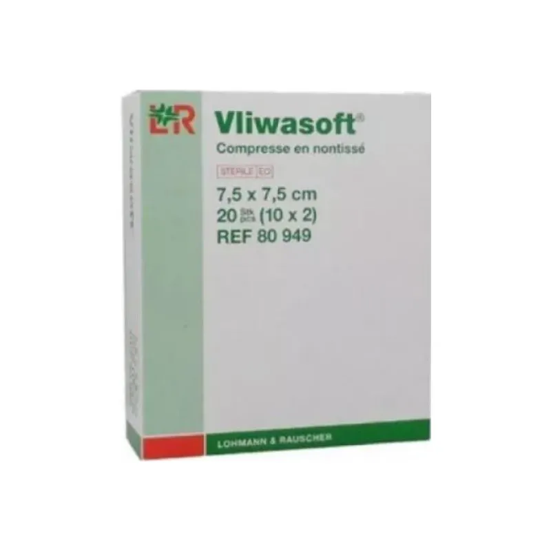 Lohmann Vliwasoft compresse non tissée 7,5 x 7,5cm 10 sachets de 2