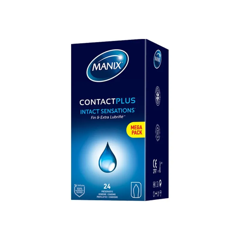 Manix Contact Plus préservatifs lubrifiés boîte de 24 pièces