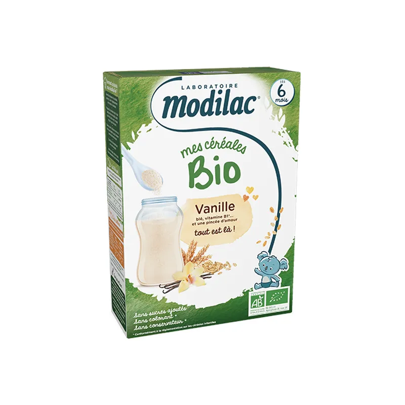 Modilac Céréales bio dès 6 mois vanille 250gr