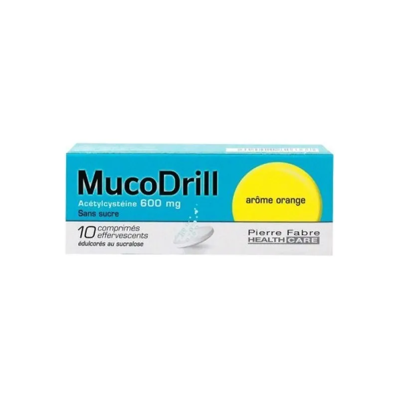 Mucodrill 600mg sans sucre 10 comprimés