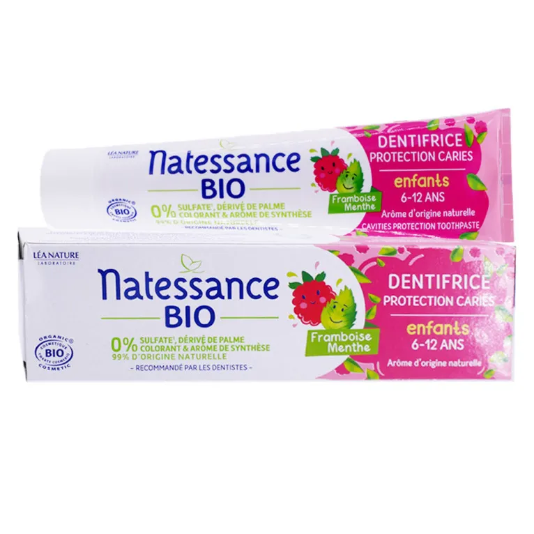 NATESSANCE BIO DENTIFRICE KIDS 6-12 ANS 75ML MENTHE FRAMBOISE