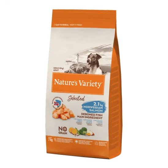 Nature´s Variety Selected mini salmon pour chien adulte 7kg