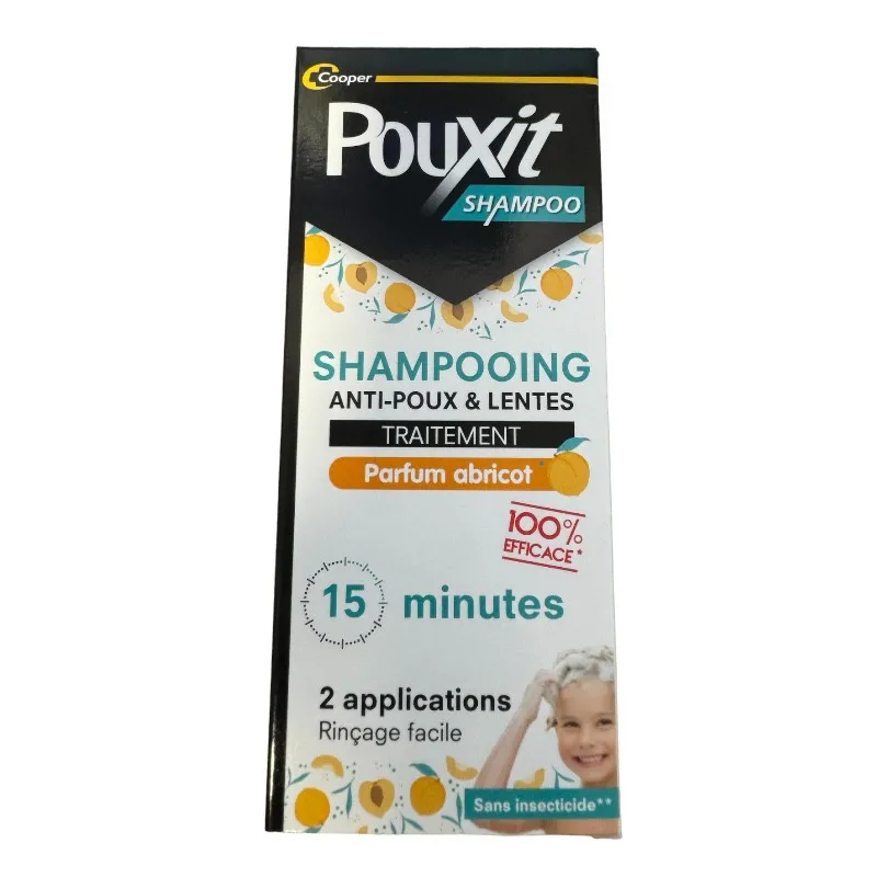 Pouxit shampoing traitant anti-poux et lentes Parfum Abricot 200ml