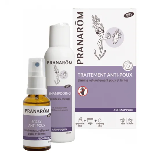 Pranarôm Aromapoux traitement anti-poux 2 en 1 bio