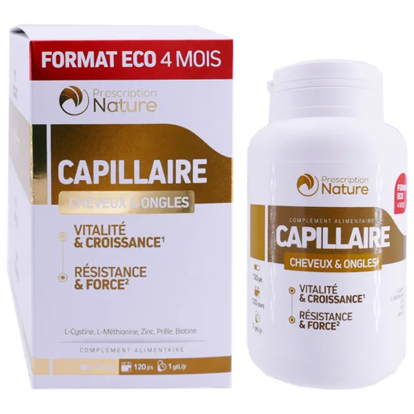 PRESCRIPTION NATURE CAPILLAIRE CHEVEUX & ONGLES 120 GELULES