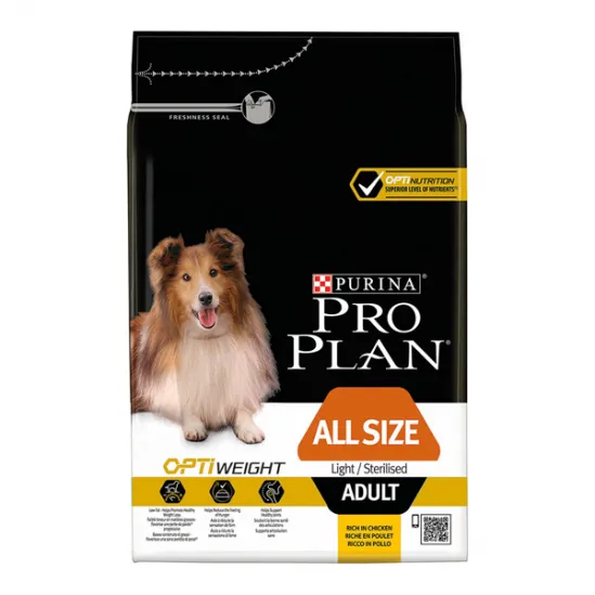 Purina pro plan all size adult light sterilised optiweight poulet 7kg