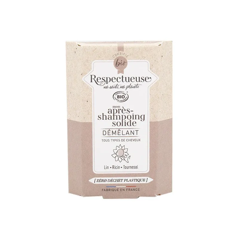 Respectueuse après-shampoing solide démêlant 40gr