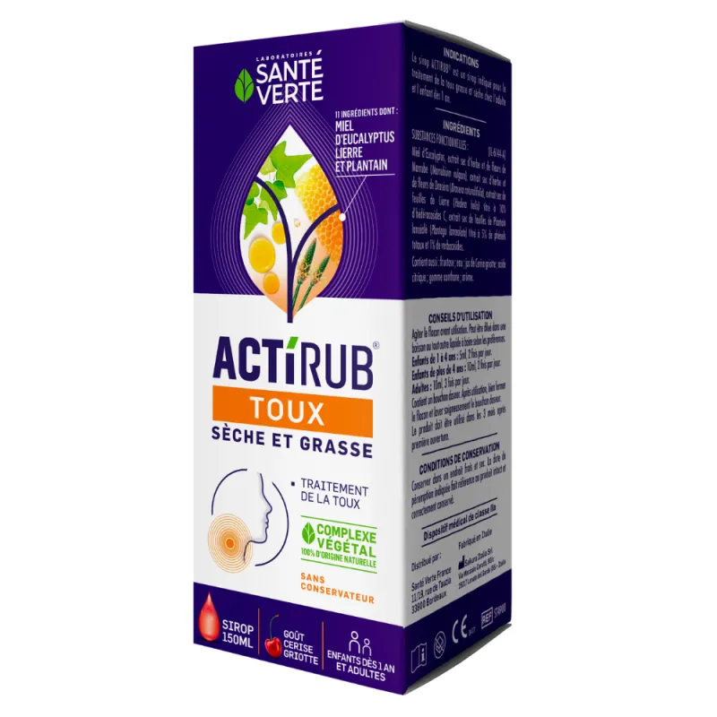 Santé Verte Actirub Sirop toux 150ml