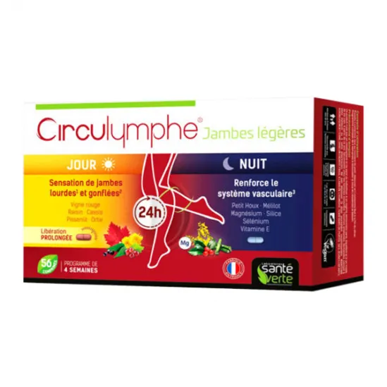 Santé Verte Circulymphe jambes légères jour & nuit 56 comprimés