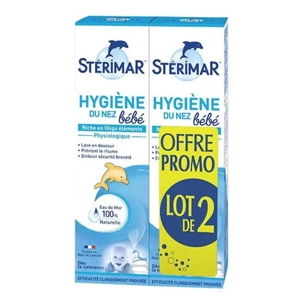 STERIMAR PHYSIOLOGIQUE HYGIENE DU NEZ BEBE LOT DE 2X100ML