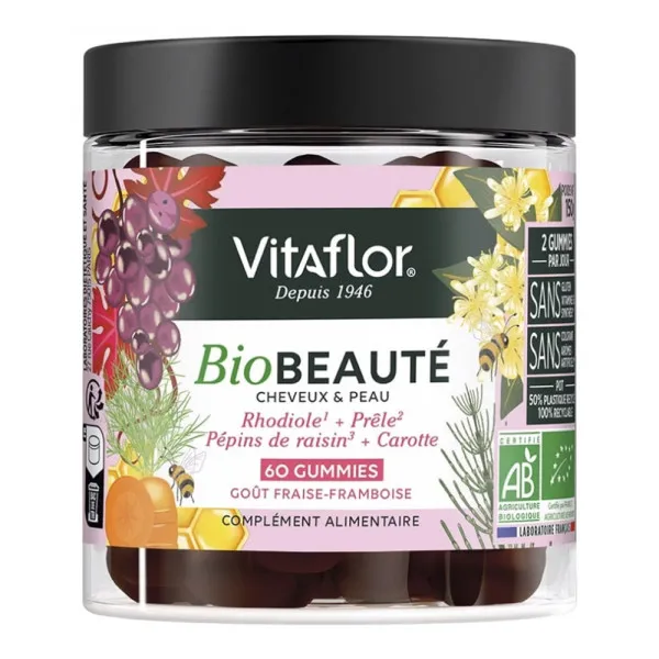 VITAFLOR BIO BEAUTE CHEVEU & PEAU 60 GUMMIES