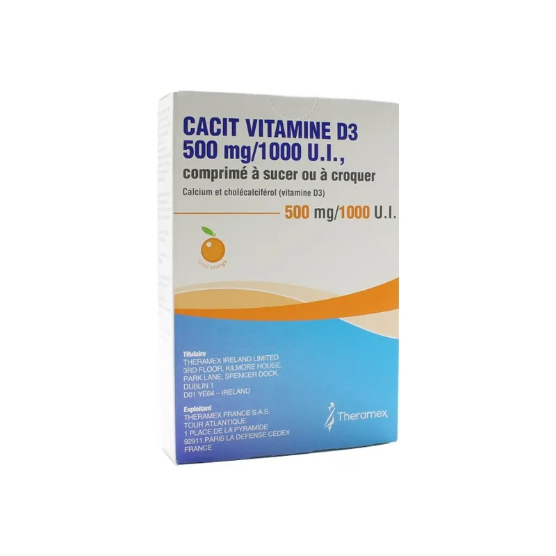 Vitamine D3 500mg/1000 Ui 30 comprimés à sucer ou à croquer