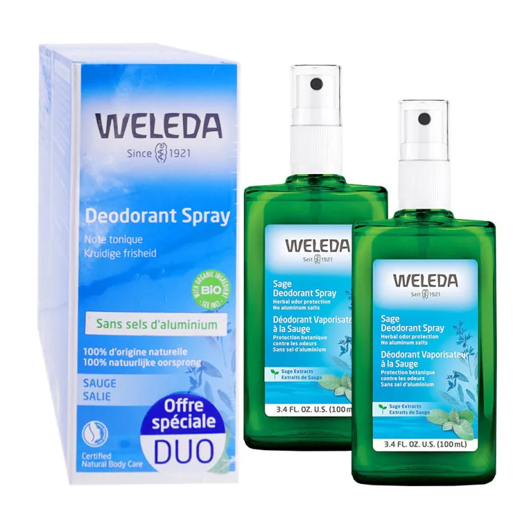 WELEDA SAUGE DEODORANT SPRAY BIO LOT DE 2X100 ML
