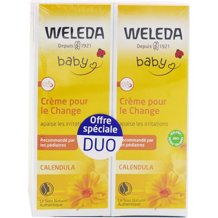 WELEDA BABY CREME POUR LE CHANGE CALENDULA BIO LOT DE 2X75ML