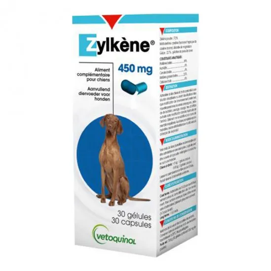 Zylkène Plus Vetoquinol 450mg (15-60kg) Chien 30 gélules