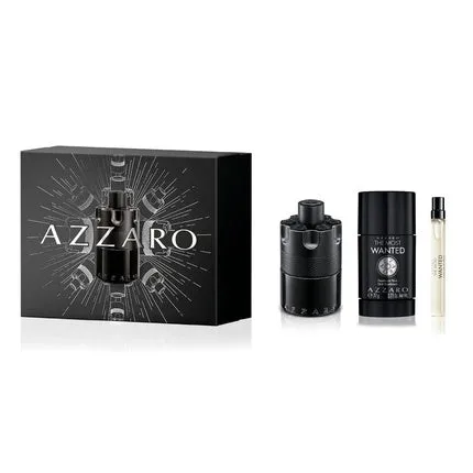 Azzaro The Most Wanted - Eau de Parfum Intense Seductive Mens Cologne Gift Set 3-Piece Set